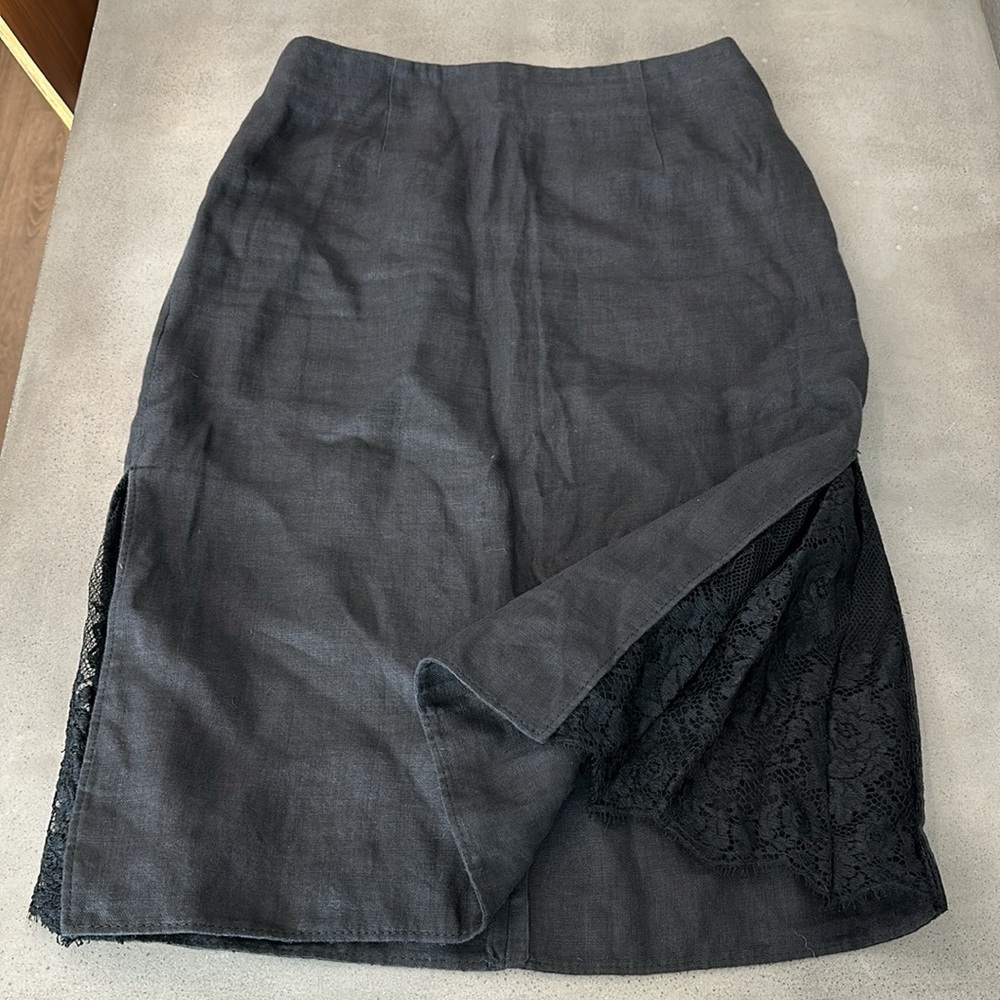 Valentino Linen And Lace Vintage Skirt - Picture 5 of 7